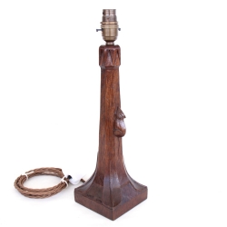 Robert ‘Mouseman’ Thompson Early Oak 12&quot; Table Lamp