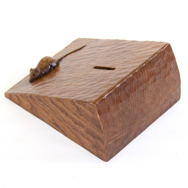 Robert ‘Mouseman’ Thompson Oak Cheese Wedge Money Box