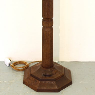 Robert ‘Mouseman’ Thompson, Early Oak Standard Lamp