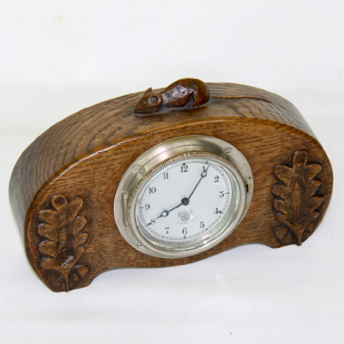 ‘Mouseman’ Robert Thompson, Early Oak Mantel Clock