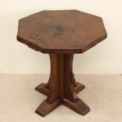 Robert ‘Mouseman’ Thompson Early Burr Oak Octagonal Coffee Table