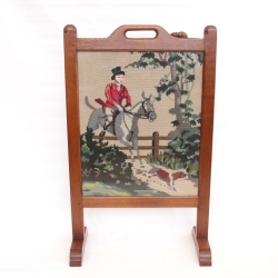Robert ‘Mouseman’ Thompson Oak and Tapestry Fire Screen