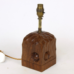 Robert ‘Mouseman’ Thompson, Bespoke Oak Table Lamp