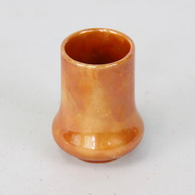 Ruskin Pottery, Miniature Orange  2 5/8” Lustre Vase for Liberty &amp; Co