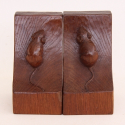 Robert Thompson ‘Mouseman’ Vintage Oak Bookends