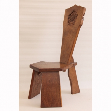 Thomas Whittaker ‘Gnomeman’ Rare Early Oak Spinning Stool
