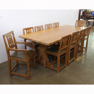 Wilf ‘Squirrelman’ Hutchinson 7&#039;6&quot; Dining Table and 10 Chairs