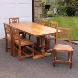Albert ‘Eagleman’ Jeffray Oak Dining Table and 6 Chairs