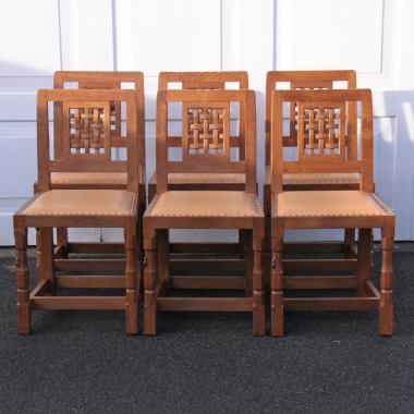 Robert ‘Mouseman’ Thompson, Set of 6 Dining Chairs