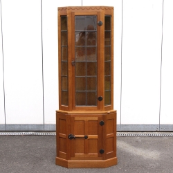 Robert Thompson ‘Mouseman’ Glazed Tall Corner Display Cabinet