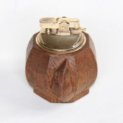 Robert ‘Mouseman’ Thompson Oak Gas Table Lighter