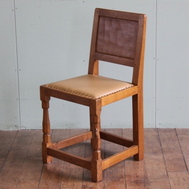 Robert ‘Mouseman’ Thompson 1950s Oak Panel Back Chair