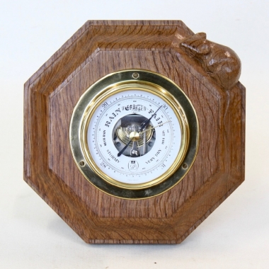 Robert ‘Mouseman’ Thompson 7½” Oak Barometer