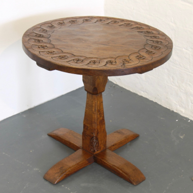 Thomas ‘Gnomeman’ Whittaker, Circular Oak Pedestal Occasional Table