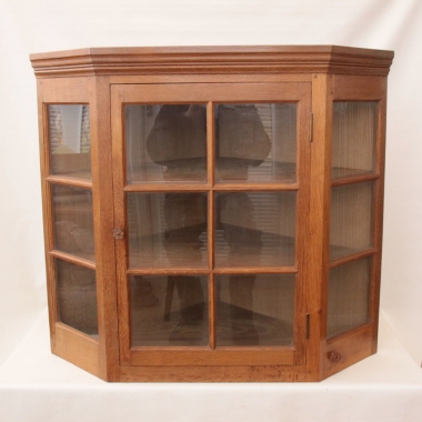 Colin Almack ‘Beaverman’ Oak Corner Hung Glazed Cupboard