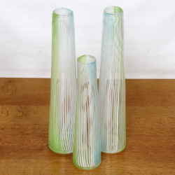 Murano Vintage Italian Glass, Set of 3 Lollipop Vases