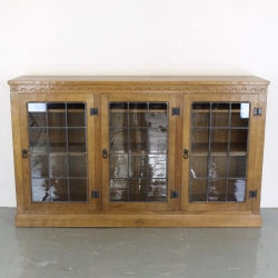 ‘Squirrelman’Wilf Hutchinson Glazed Oak Bookcase / Display Cabinet