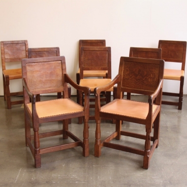 Robert ‘Mouseman’ Thompson Set of 8 1930s Dining Chairs