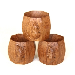 Robert ‘Mouseman’ Thompson Set of 3 Oak Napkin Rings