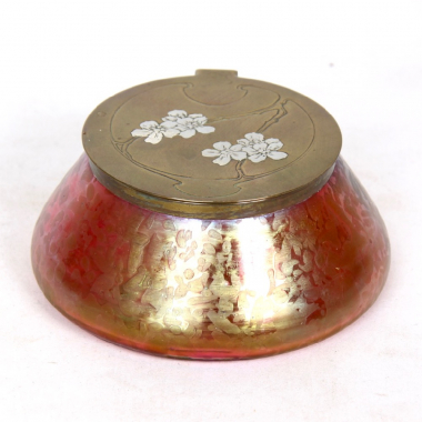Art Nouveau Austrian Iridescent Glass Bowl and Cover