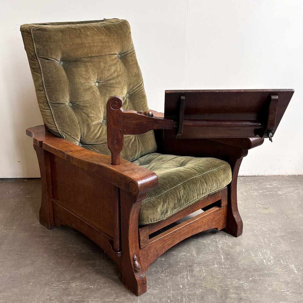 robert mouseman thompson oak reclining reading chair