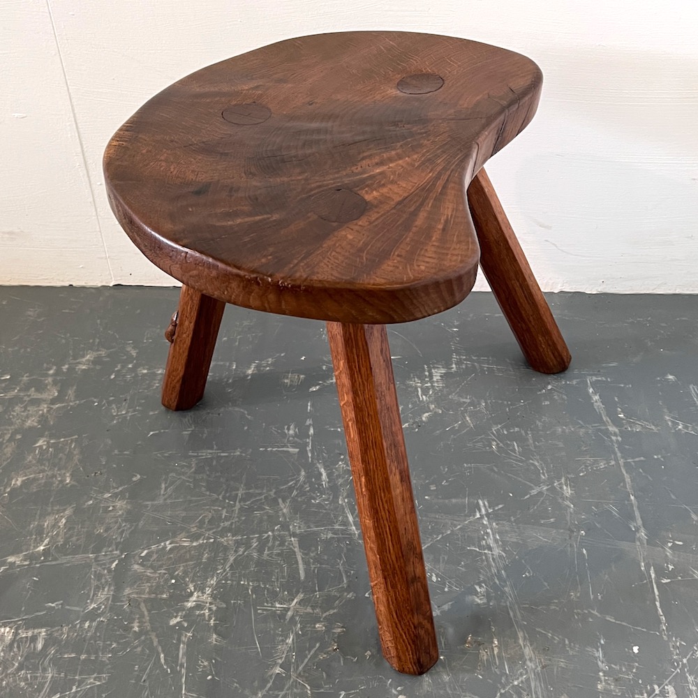 mouseman burr oak stool 1930s