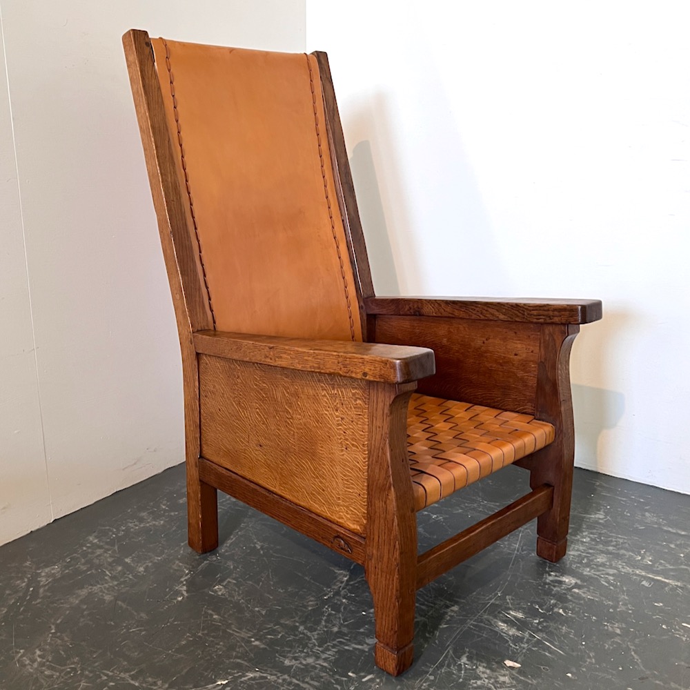 robert mouseman thompson oak smoking chair