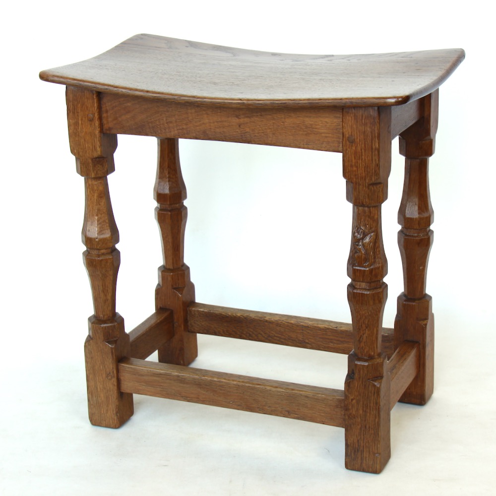 wilf squirrelman hutchinson oak dished top stool