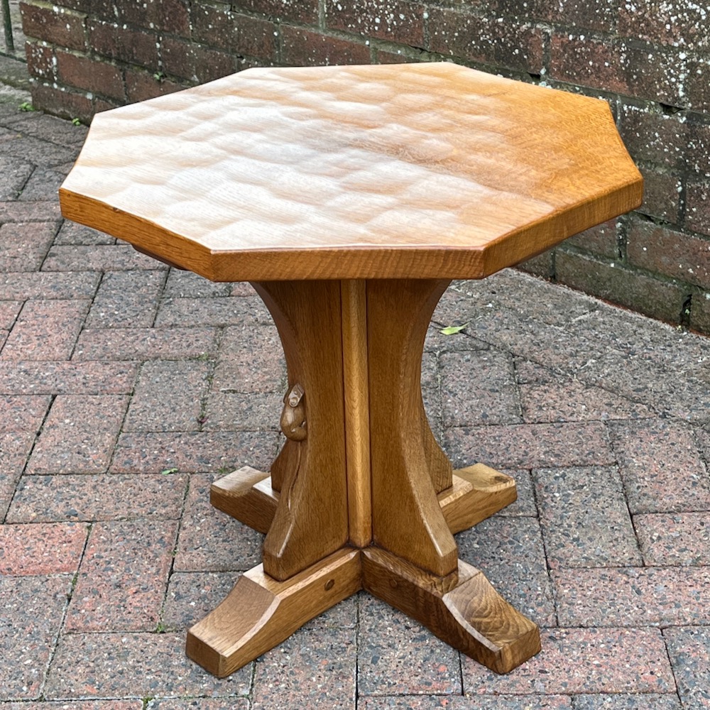 mouseman robert thompson oak octagonal coffee table