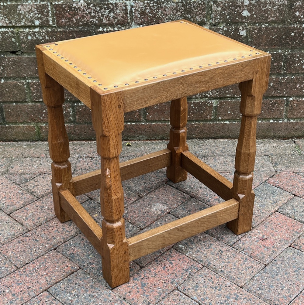 robert mouseman thompson oak dressing stool