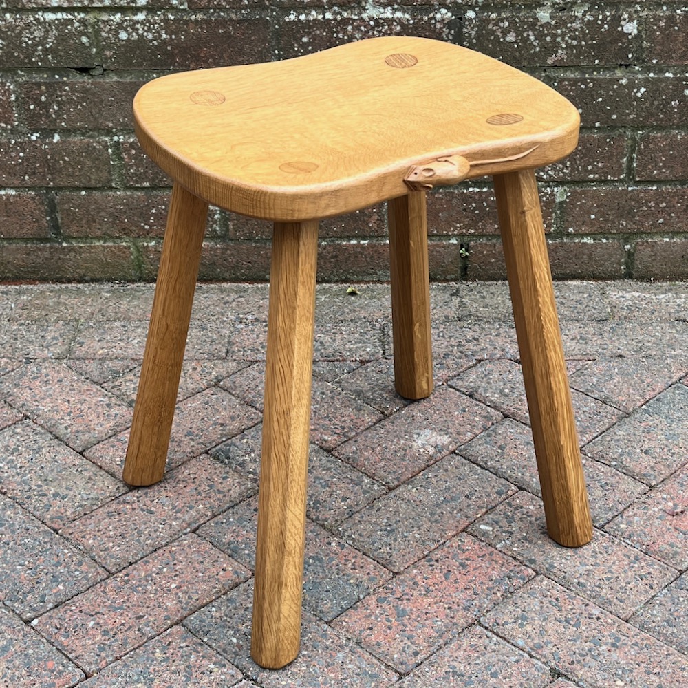 robert mouseman thompson oak stool